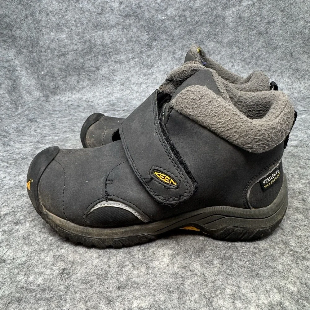 Keen Waterproof Hiking Boots Boys Size 11 Fleece Lined‎ Gray Winter Winter